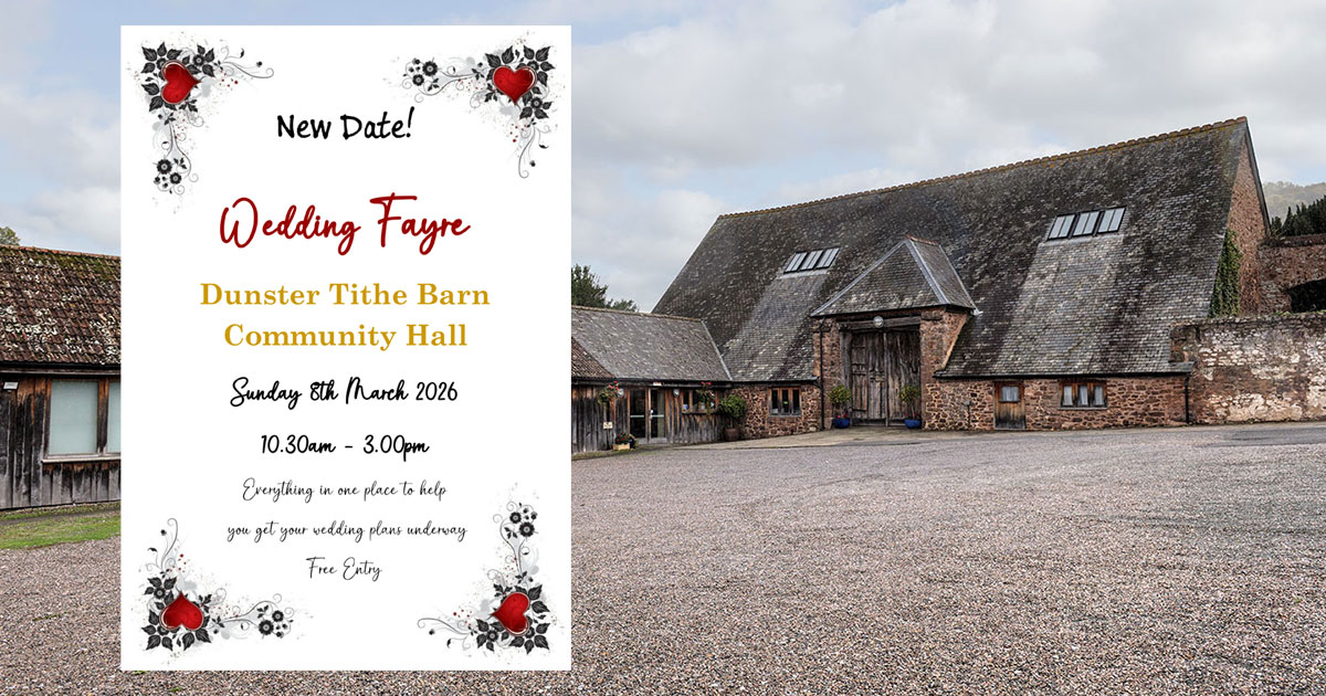 Save the Date: Dunster Tithe Barn Wedding Fayre!